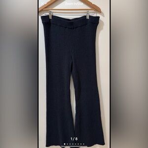 H&M FLARED RIB-KNIT PANTS Size L Brand New !